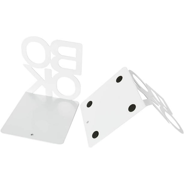 Book Ends White Decorative Metal Book Ends Supports for Bookrack Desk,Books Unique Appearance Design,Heavy Duty Book Ends White Decorative Metal Book Ends Supports for Bookrack Desk,Books Unique Appearance Design,Heavy Duty